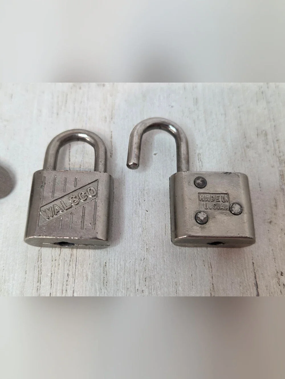 Vintage Walsco Mini Padlock Lot 2 Locks 3 Keys Made in USA MCM Working